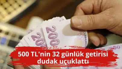 500 TL'nin 32 günlük getirisi dudak uçuklattı
