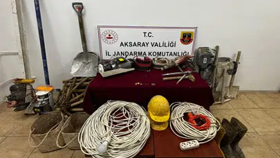 Aksaray’da kaçak kazı operasyonu! 2 kişi suçüstü yakalandı
