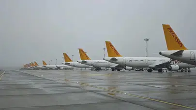 Sabiha Gökçen Havalimanı'nda uçuşlara yağmur engeli