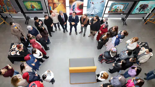 Genç sanatçılardan Mevlana’ya özel resim sergisi Konya’da açıldı