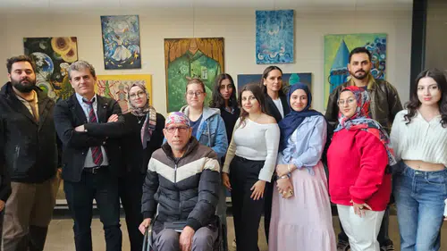 NEÜ’lü öğrencilerden anlamlı sergi! Mevlânâ’nın öğretisi tuvale yansıdı