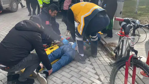 Karaman'da korkutan kaza: Bisikletli yola savruldu