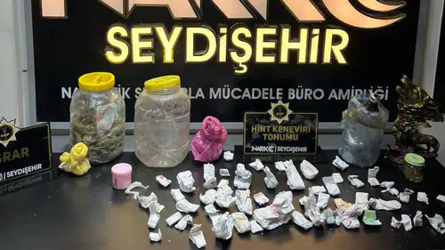 Konya'da yüklü miktarda uyuşturucu ele geçirildi