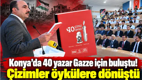 Konya’da 40 yazar Gazze için buluştu! Çizimler öykülere dönüştü