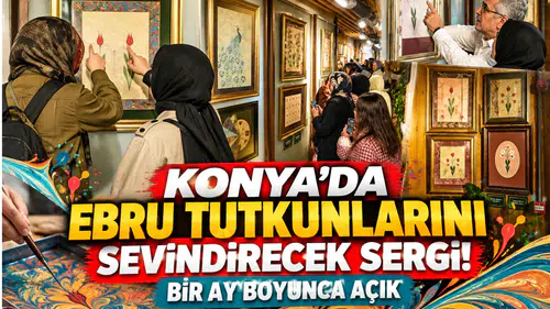 Konya’da ebru tutkunlarını sevindirecek sergi! Bir ay boyunca açık