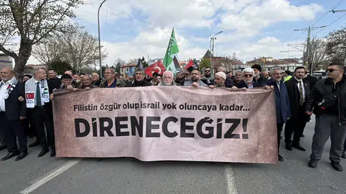 Konya, katil İsrail’i protesto etti