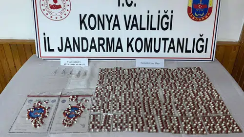 Konya’da uyuşturucu operasyonu: Bin 14 hap ele geçirildi