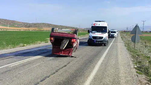 Konya’da korkunç kaza: Otomobil takla attı, 6 kişi yaralandı