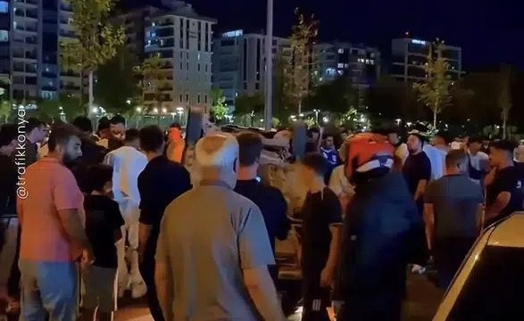 Konya Şefikcan’da dehşet anları! Trafik kilitlendi