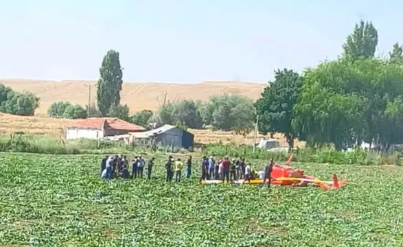 Eğitim helikopteri tarlaya düştü! 2 kişi yaralandı
