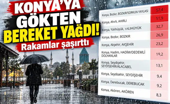 Konya’ya gökten bereket yağdı! Rakamlar şaşırttı