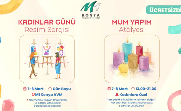 M1 Konya AVM, Kadınlar Günü’ne özel sanat ve yaratıcılığı buluşturuyor