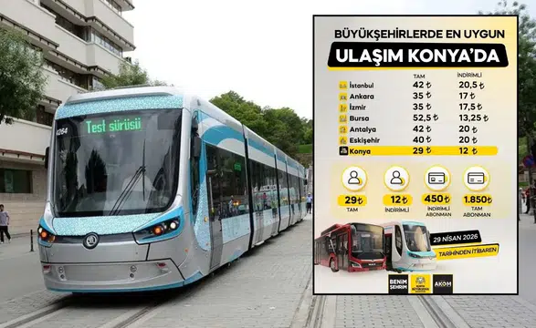 Konya’da ulaşıma zam! Fiyat listesi yayımlandı, büyükşehirler içinde en ucuz ulaşım Konya’da