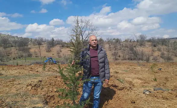 Konya Bozkır’da atıl arazi yeniden yeşeriyor