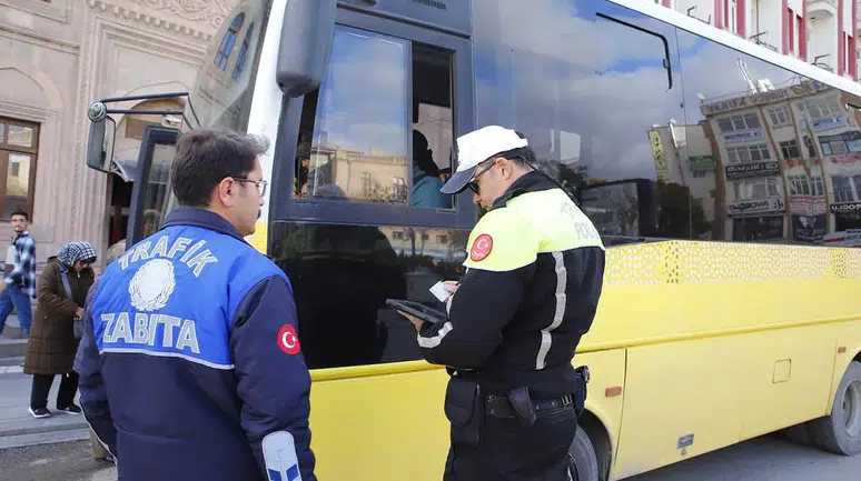 Aksaray’da toplu taşıma araçlarına kapsamlı denetim