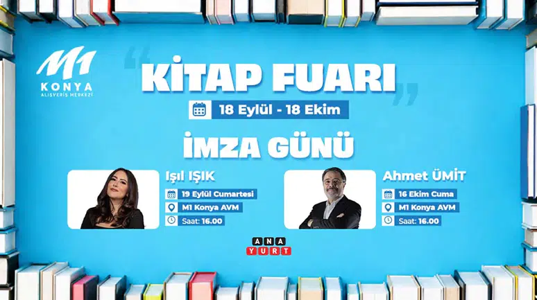 M1 Konya AVM’de edebiyat rüzgarı! Ünlü yazarlar Konya’da okurlarla buluşacak