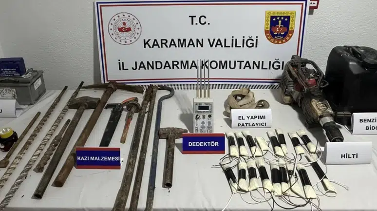 Karaman’da jandarma operasyonu: Dinamit ve uyuşturucu ele geçirildi