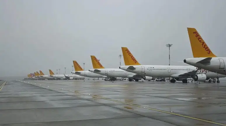 Sabiha Gökçen Havalimanı'nda uçuşlara yağmur engeli