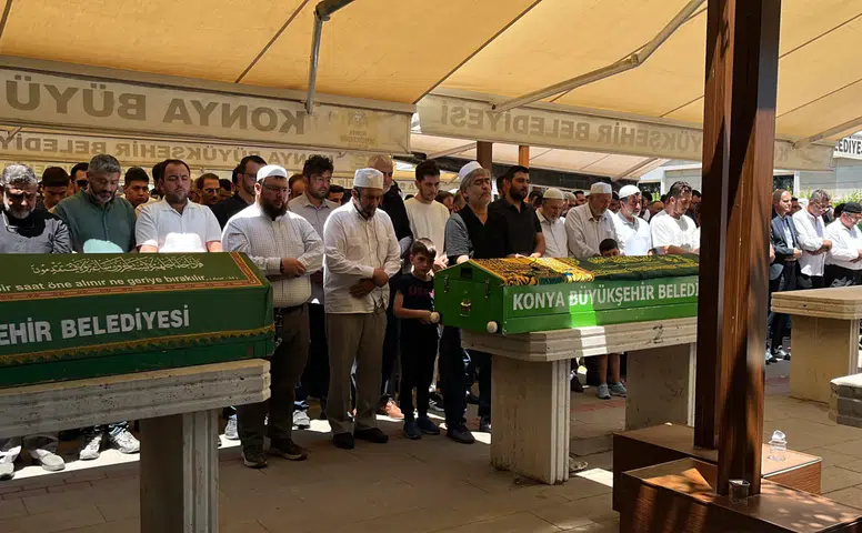 Konya'da iş yerinde vurulan kuyumcu son yolculuğuna uğurlandı
