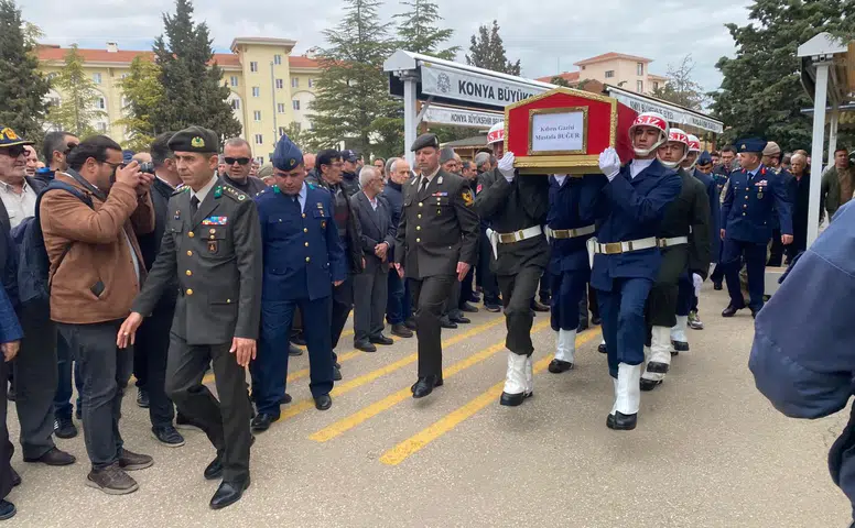 Konya’da büyük acı! Al bayrağa sarılarak son yolculuğuna uğurlandı