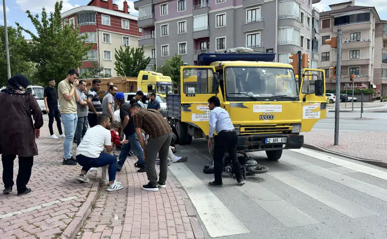 Konya’da yürekleri ağza getiren kaza! Çocuklar kamyonetin altında kaldı