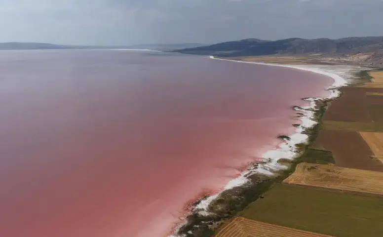 Pembe mucize! Tuz Gölü’nde görsel şölen