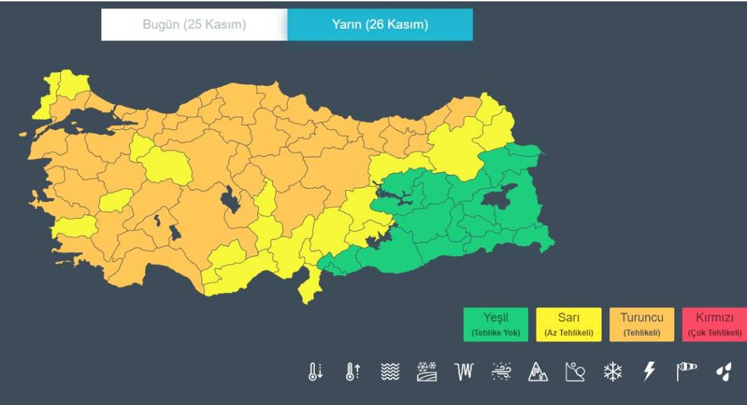 Meteoroloji 19 kenti sarı kodla uyardı! 20