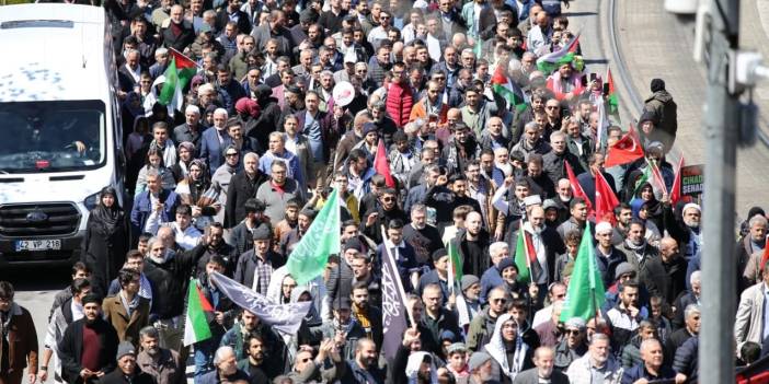 Konya, Gazze için tek yürek! Yürüyüş düzenlendi