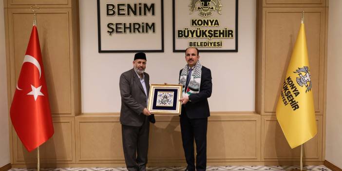 Konya, Filistin'in yanında olmaya devam edecek: Filistin Âlimler Heyeti Başkanı Tekruri’den Başkan Altay’a ziyaret