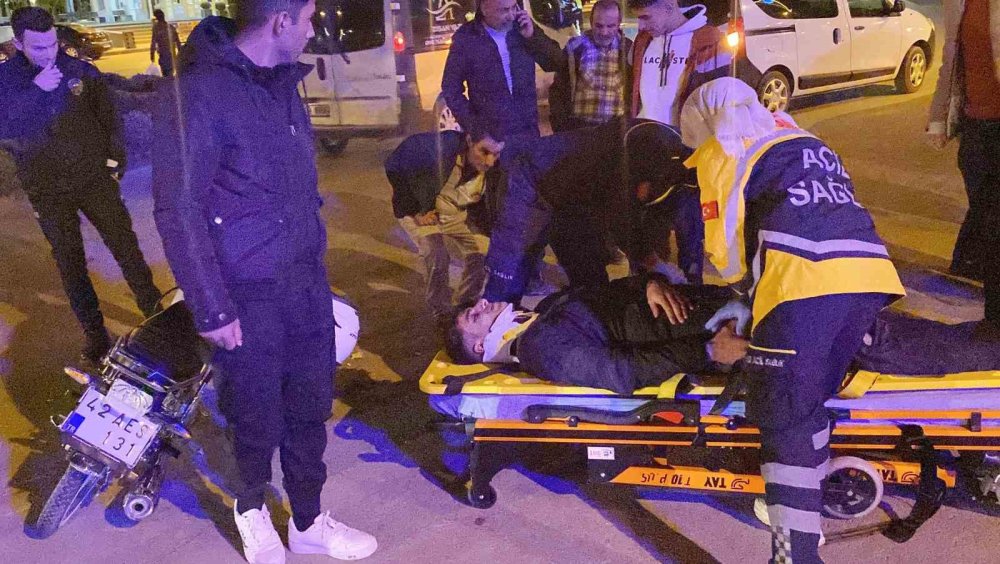 Konya’da otomobil ile motosiklet çarpıştı: 1 yaralı
