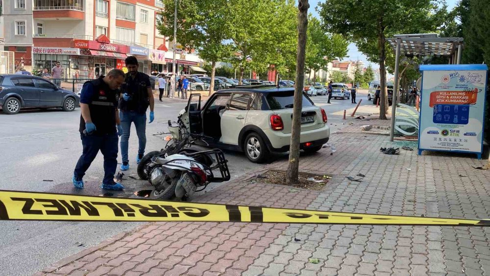 Konya’da motokurye feci şekilde can verdi! Metrelerce havaya savruldu