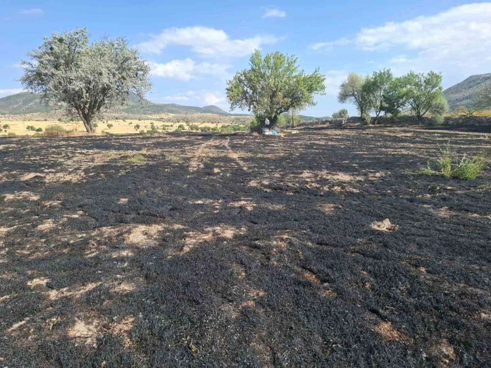 Konya’da yüne yangın çıktı! Vatandaşlar traktörle araçlara set oldu